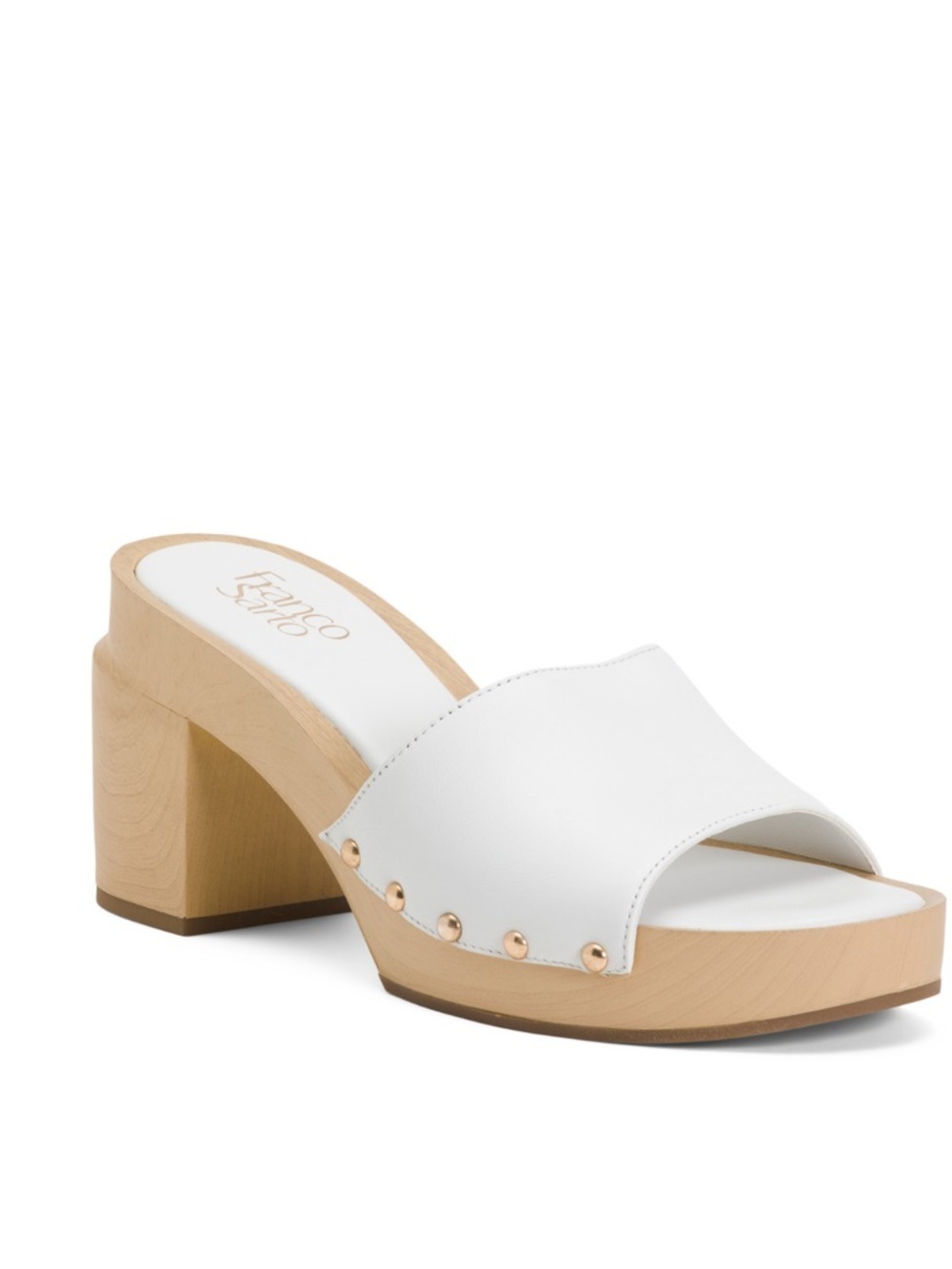 Franco Sarto White leather capri clogs NWT